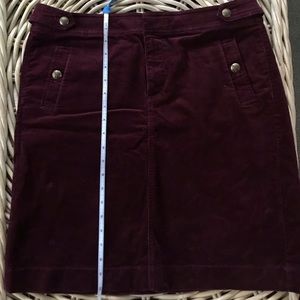 Burgundy corduroy pencil skirt